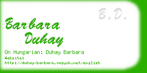 barbara duhay business card
